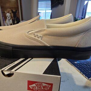 Vans Skate Slip-On Sneakers Shoes Tan/Black VN0A2Z31Y59 Men's US SIZE 10 NEW
